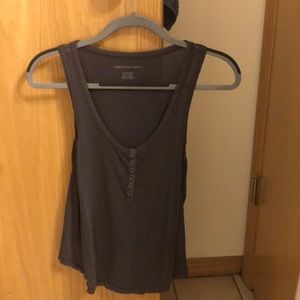 Gray tank top with buttons